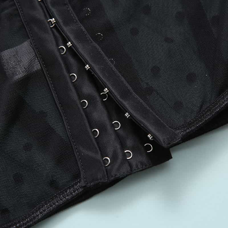 Mesh Polka Dot Ruffle Bustier Bra Set-12